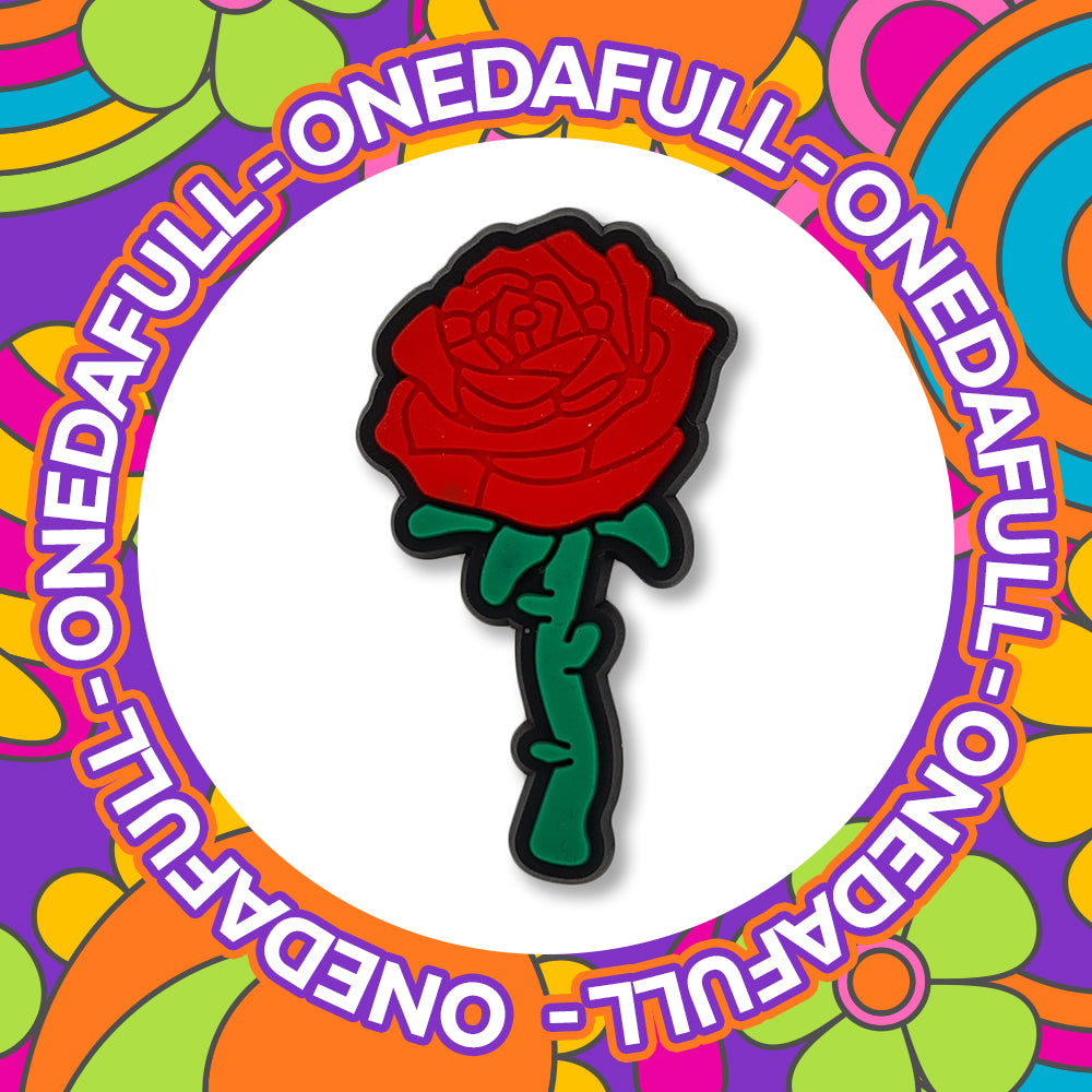 Cute Red Rose Flower Plant Clog Charm To Fit Crocs