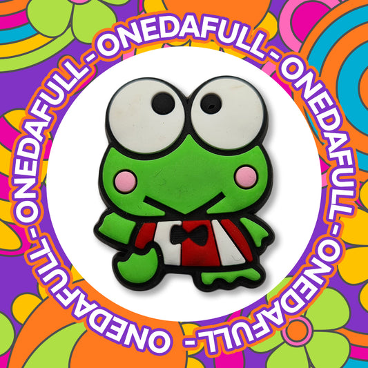 Super Cute Big Eyed Frog With Dickie Bow - Animal Charm To Fit Crocs/Clogs