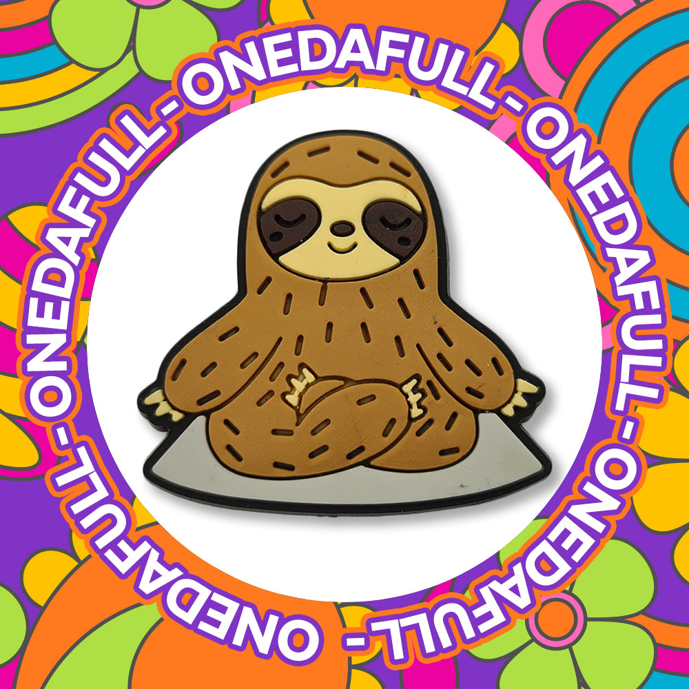 Super Cute Chunky Meditating Sloth Charm To Fit Crocs/Clogs - Zen Positive Peace Animal