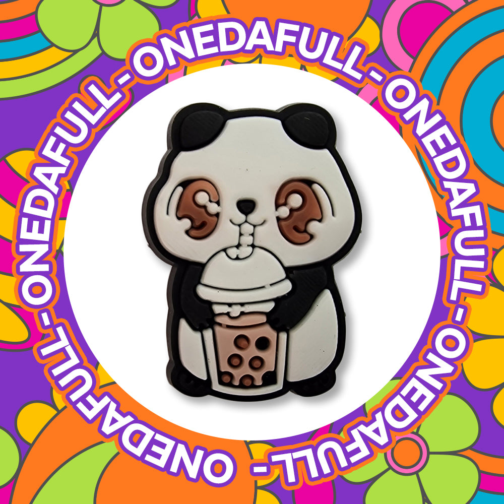 Super Cute Chunky Baby Panda With Drink Charm To Fit Crocs/Clogs - Animal Wildlife Nature