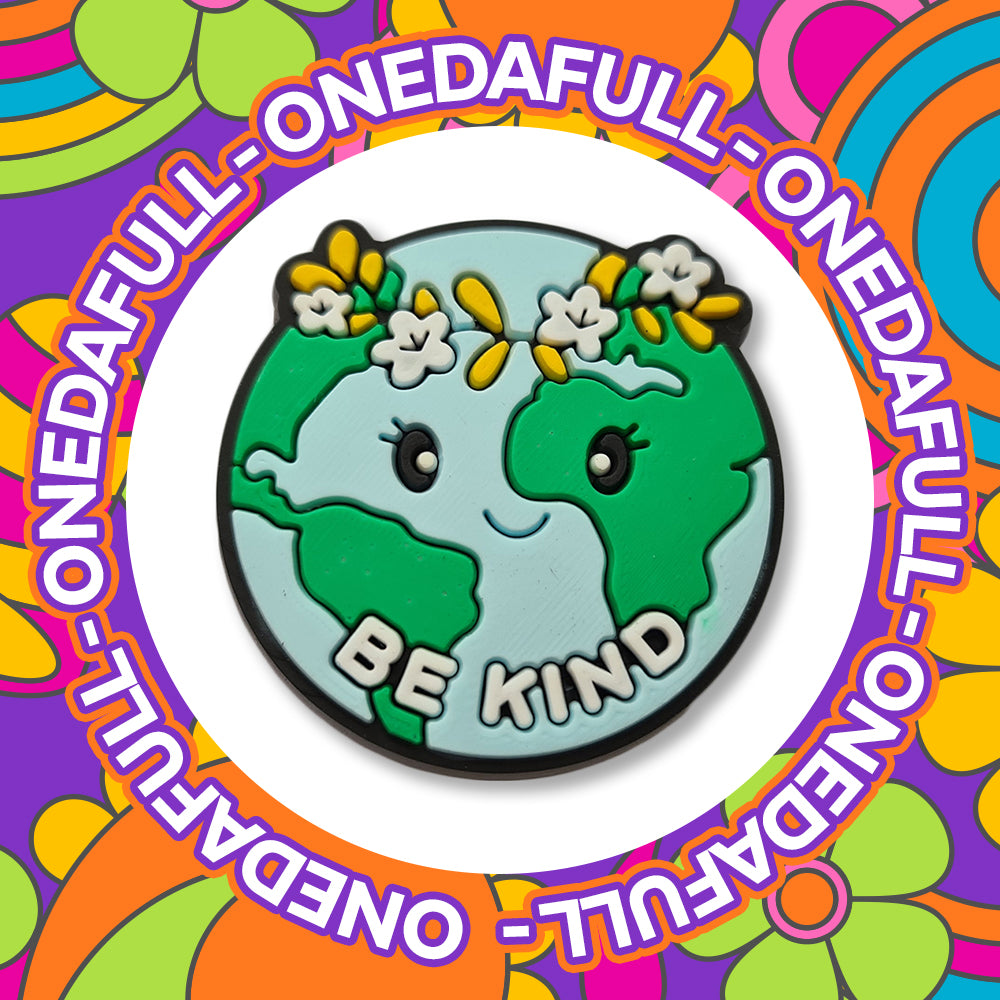 SUPER CUTE Planet Earth Be Kind Flower Mother Eco Charm To Fit Crocs/Clogs