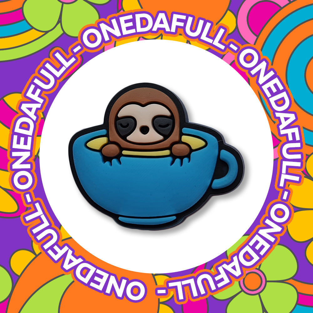 Cute Baby Sloth In A Tea Cup Charm To Fit Crocs