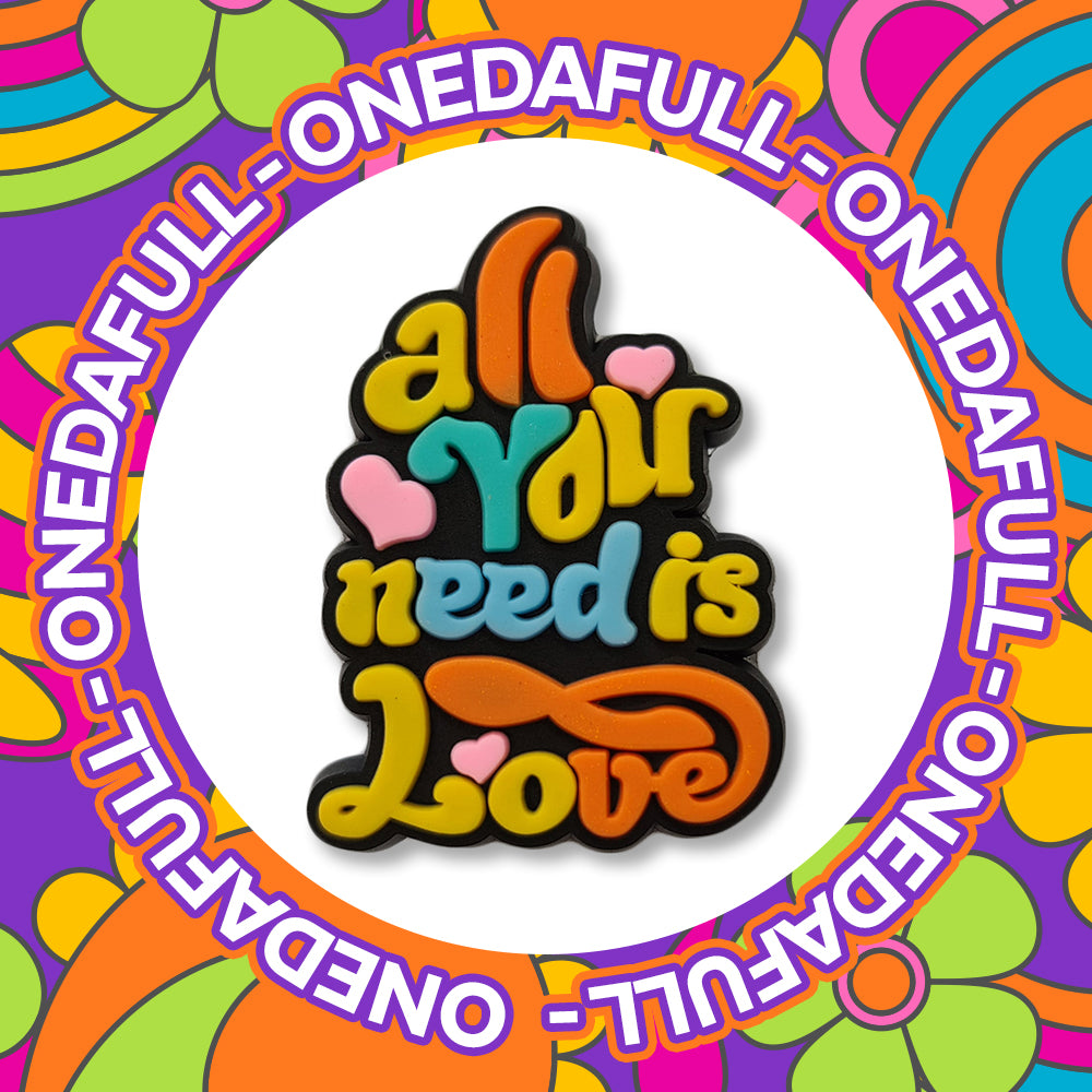 Super Cute All You Need Is Love Sign Charm To Fit Crocs/Clogs - Heart Happy