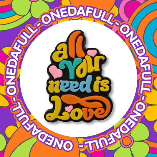 Super Cute All You Need Is Love Sign Charm To Fit Crocs/Clogs - Heart Happy