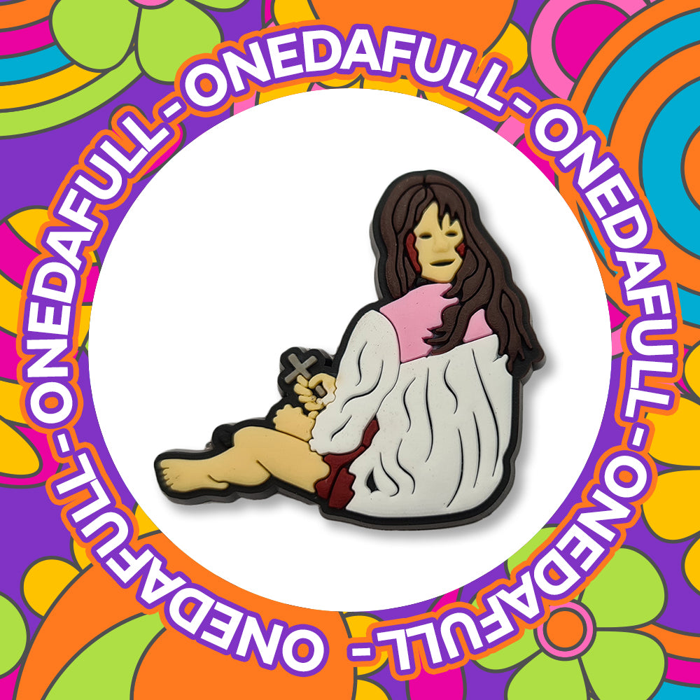 Super Horror Crucifix Scene Exorcist Croc Charm - Movie Gory Scary