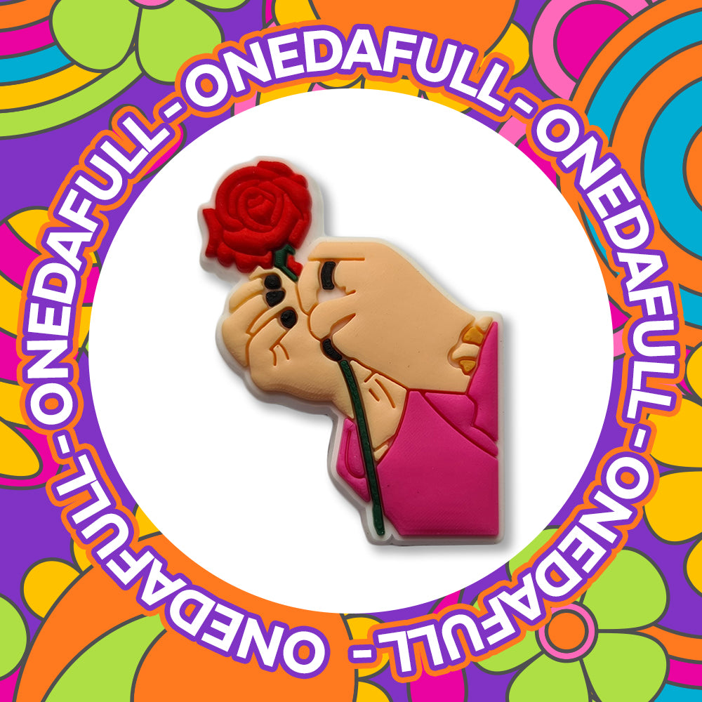 Beautiful Rose In Hands Romantic Charm To Fit Crocs