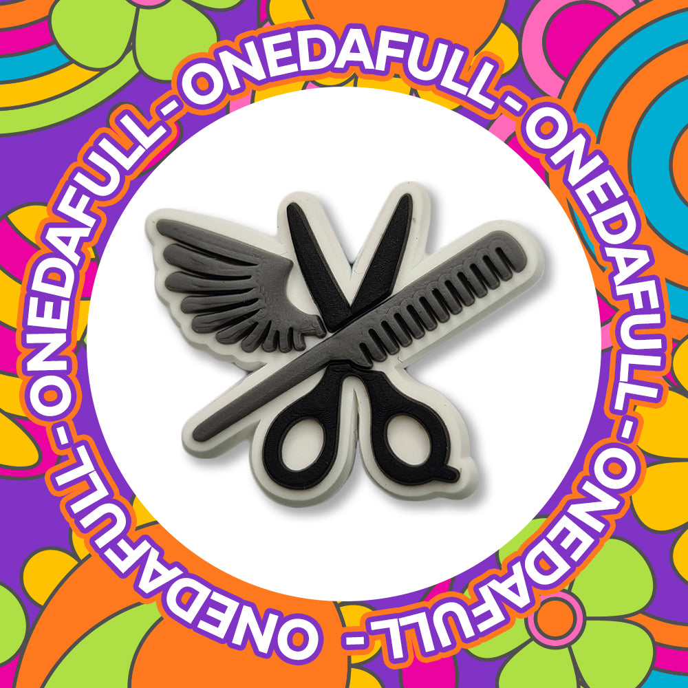 Hairdresser Scissor Wings 3D Croc Charm