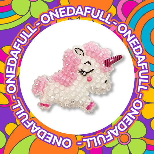 Beautiful Luxury Chunky Shiny Baby White & Pink Unicorn Charm To Fit Crocs/Clogs - 3D Resin
