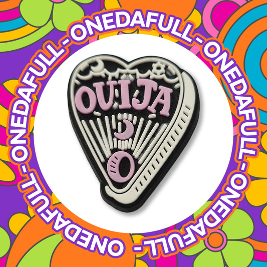 Super Cute Pink And Black Ouija Board Planchette Charm To Fit Crocs/Clogs - Spooky Witch