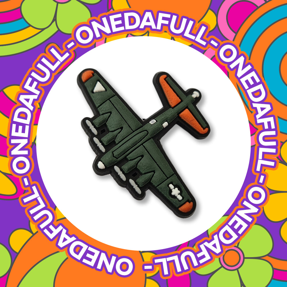 SUPER CUTE World War Fighter Jet Plane Army Air Force Military Charm To Fit Crocs/Clogs - Navy