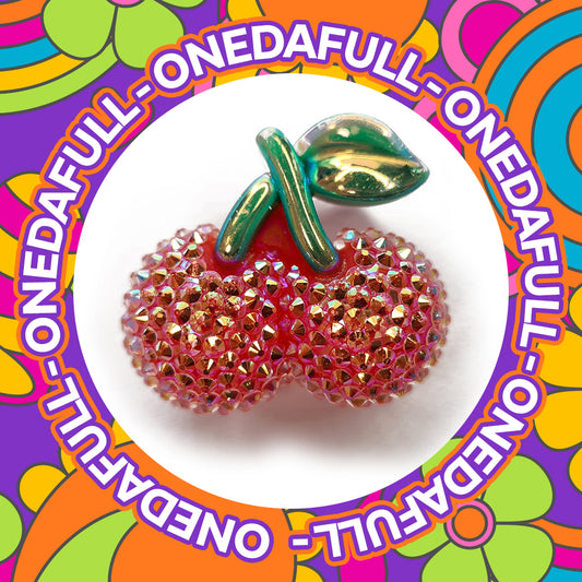 Beautiful Luxury 3d Resin Shiny Cherries Cute Charm To Fit Crocs/Clogs