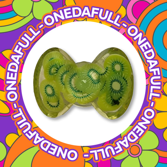 Beautiful Luxury Chunky Shiny Kiwi Fruit Bow Charm To Fit Crocs/Clogs - 3D Resin