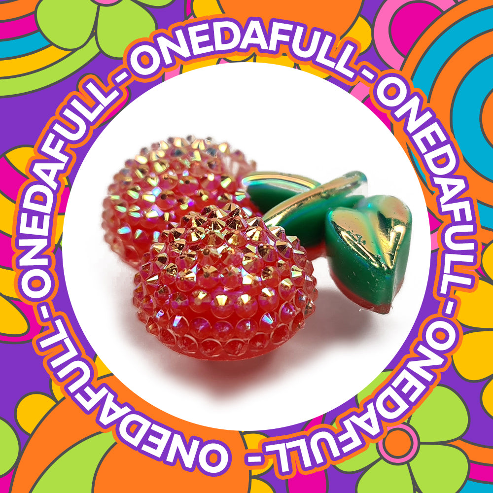 Beautiful Luxury 3d Resin Shiny Cherries Cute Charm To Fit Crocs/Clogs