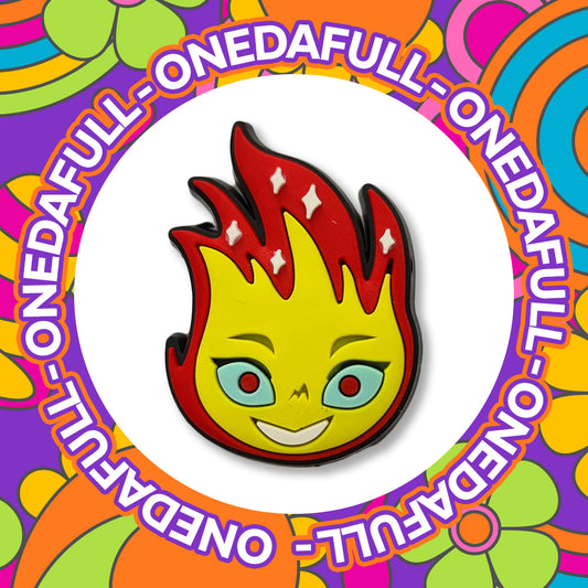 Super Cute Smiling Flame Fire Charm To Fit Crocs/Clogs - Fighter - Emoji - Pretty