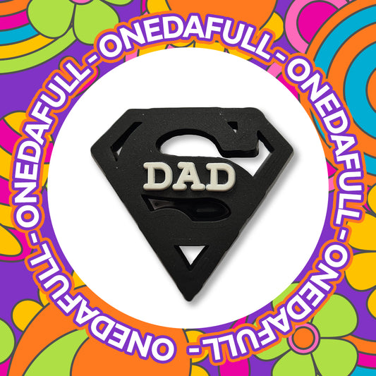 Super Cute - Super Dad Hero Fathers Day Charm To Fit Crocs/Clogs - LOVE
