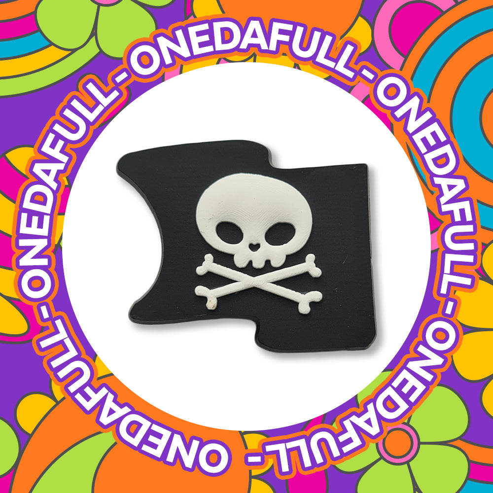 Pirate Skull & Crossbones Flag Croc Charm