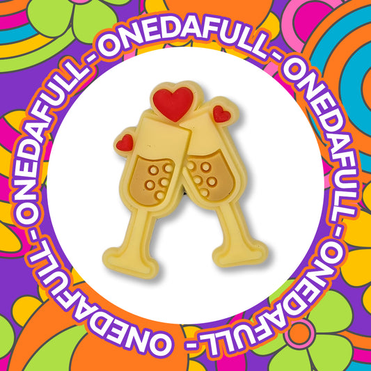 Wedding Champagne Toast Croc Charm: Bride