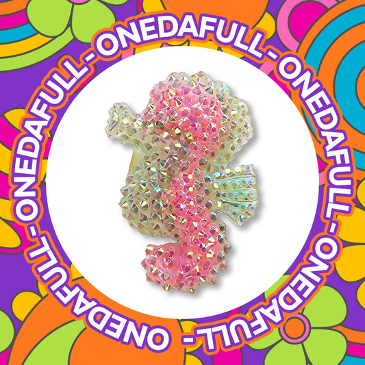 Beautiful Luxury Chunky Shiny Baby Pink Seahorse Charm To Fit Crocs/Clogs - 3D Resin