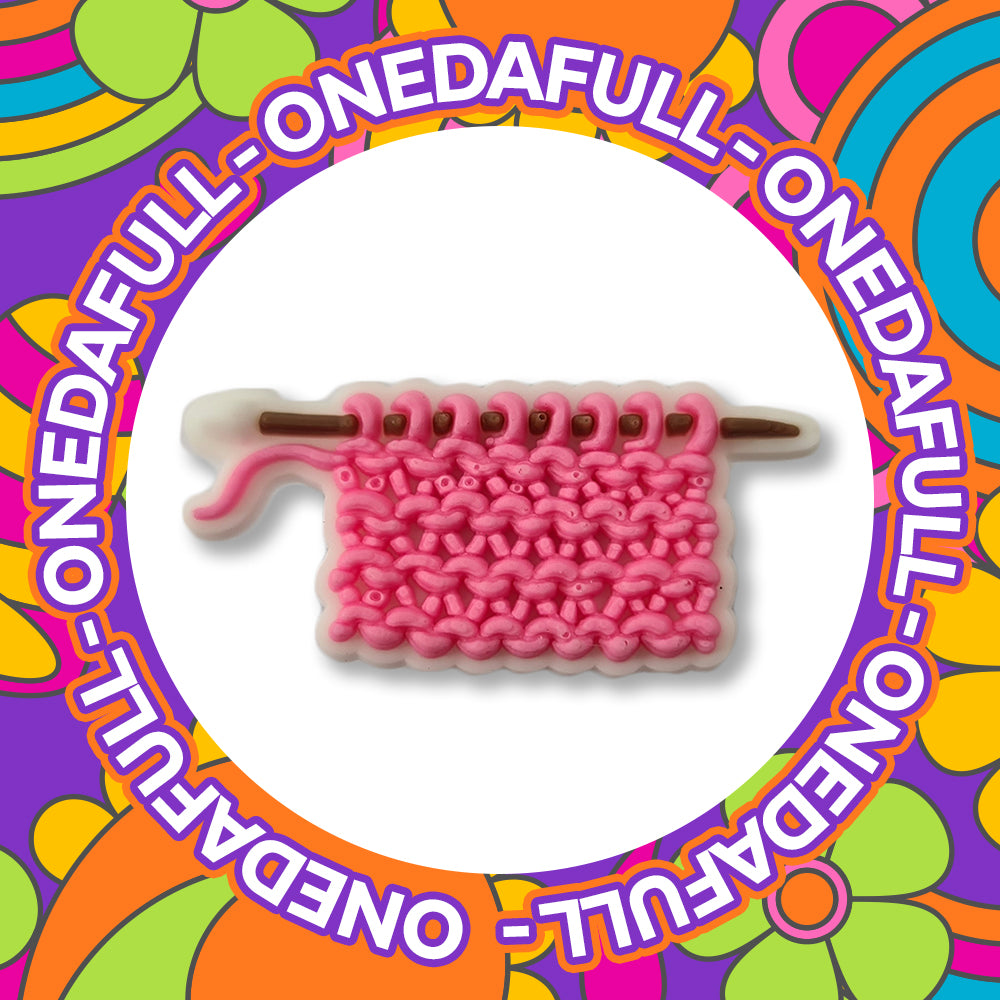 Super Cute Pink Knitting Needle Crochet Charm To Fit Crocs/Clogs - Hobby Pretty