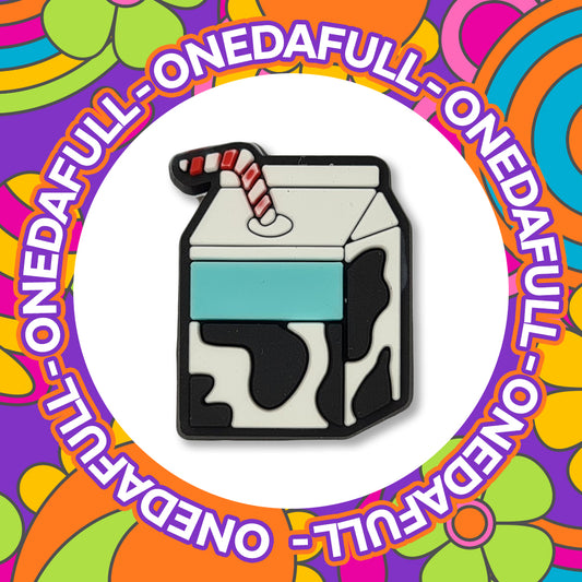 Milk Carton Drink With Straw Clog Charm