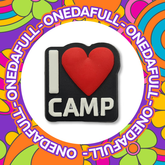 I Love Camp Sign 3D Croc Charm