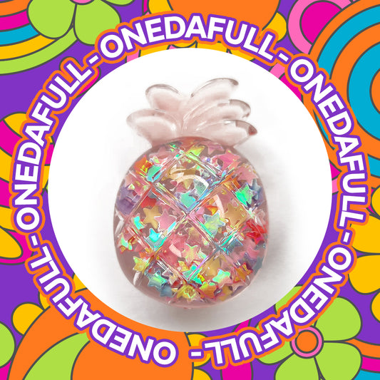 Beautiful Luxury 3d Resin Star Filled Pineapple Cute Charm To Fit Crocs/Clogs