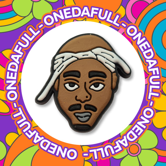 Rapper Tupac 2PAC Croc Charm - Music 90s Hip Hop