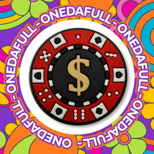 SUPER CUTE Casino Gambling Poker Chip Charm To Fit Crocs/Clogs Vegas - Money