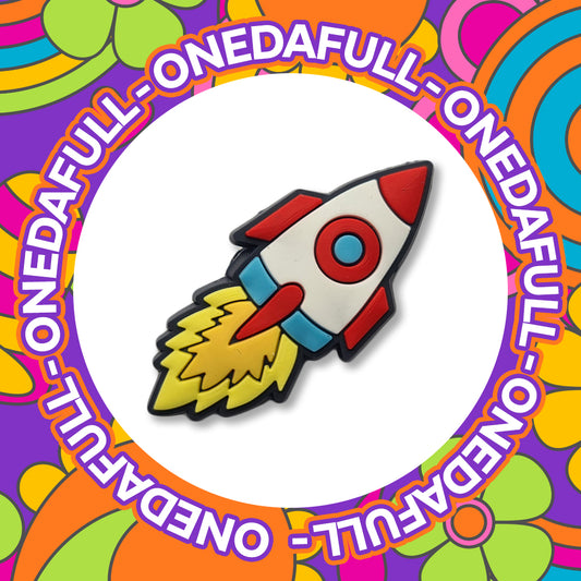 Rocket Ship Croc Charm: Space Shoe Decoration