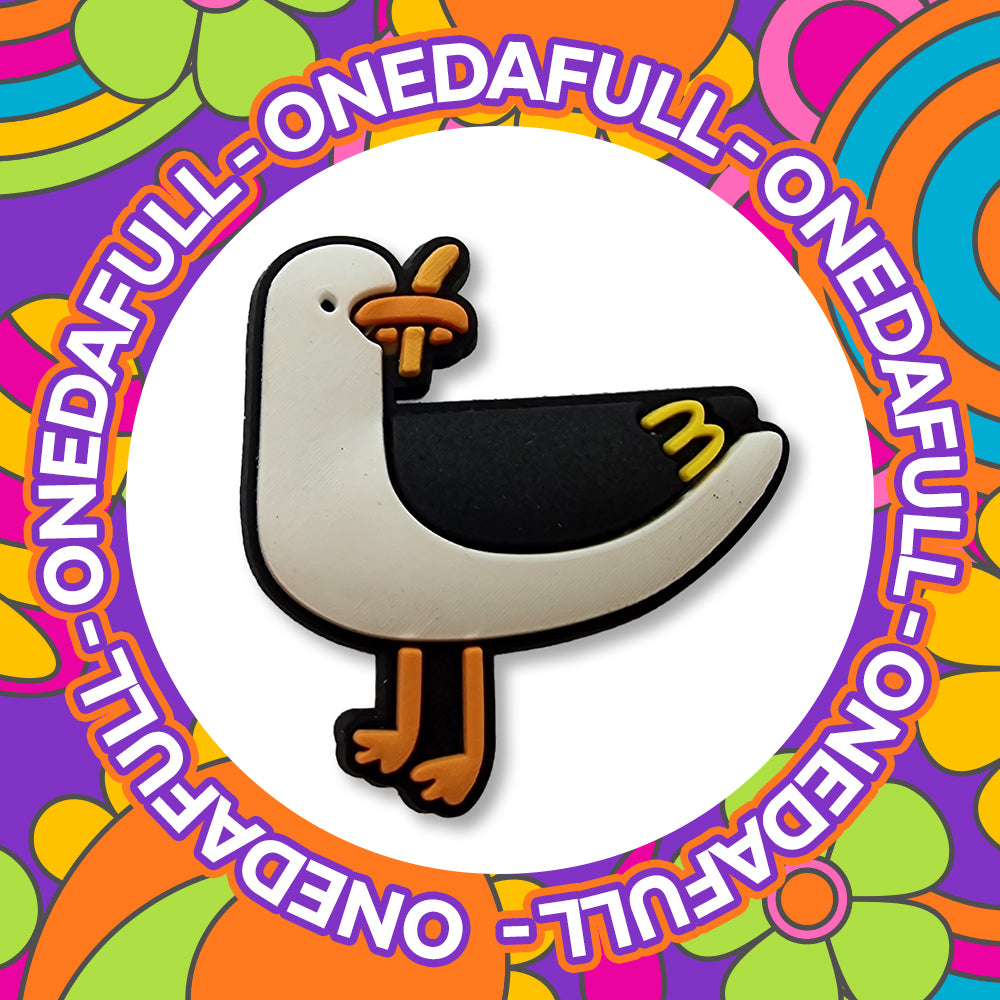 Silly Trampy Take A Way Fast Food Seagull With Chip Clog Charm To Fit Crocs