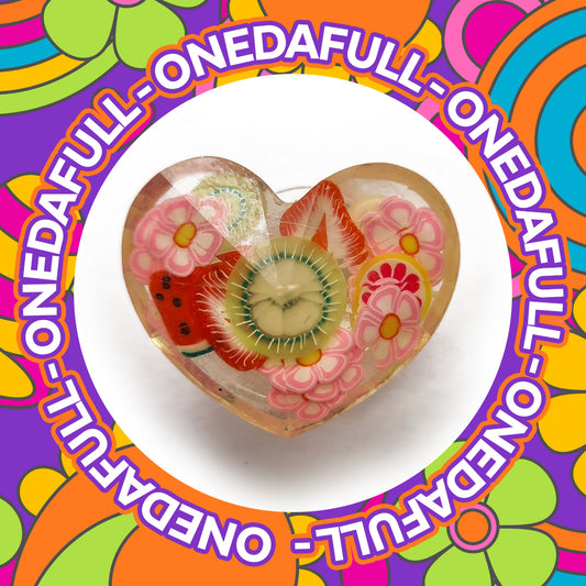 Beautiful Luxury 3d Resin Fruit Flower Filled Heart Charm To Fit Crocs/Clogs
