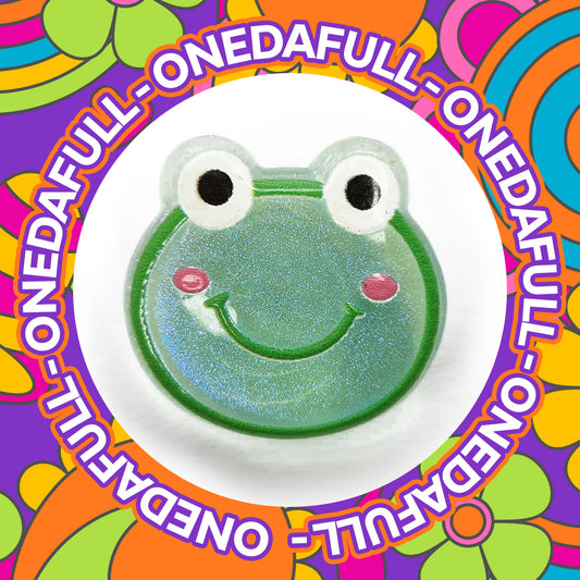 Beautiful Luxury 3d Resin Green Glitter Frog Cute Charm To Fit Crocs/Clogs