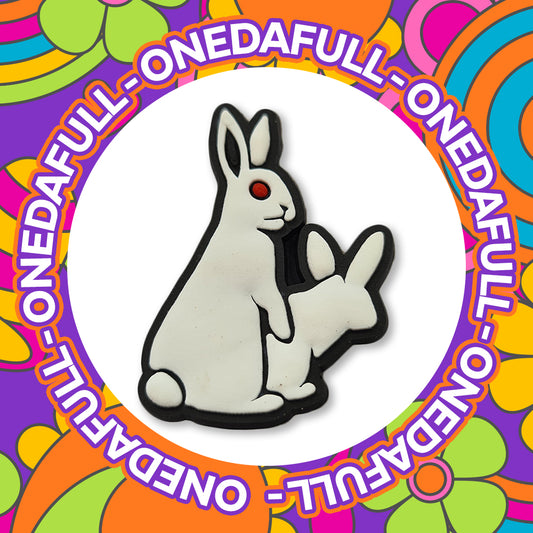 Super Cute Rabbits Being Rude Love Funny Charm To Fit Crocs/Clogs - PRETTY