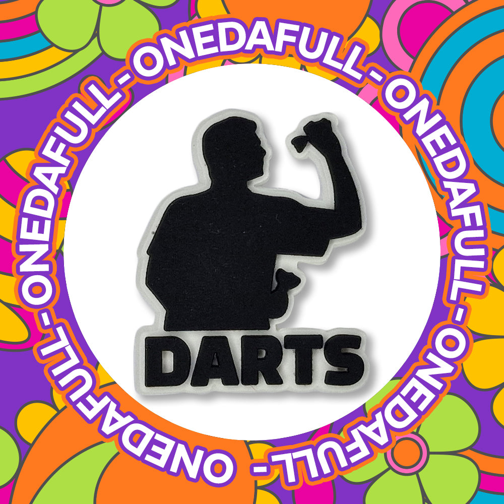 Man Throwing Darts Croc Charm - Sport