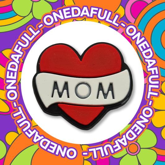 Mom Heart Tattoo Croc Charm - Mother's Day PVC Clog Decoration