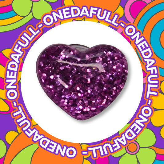 Beautiful Luxury 3d Pink Glitter Love Heart Charm To Fit Crocs/Clogs