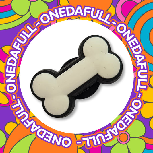 White Dog Puppy Bone Clog Charm