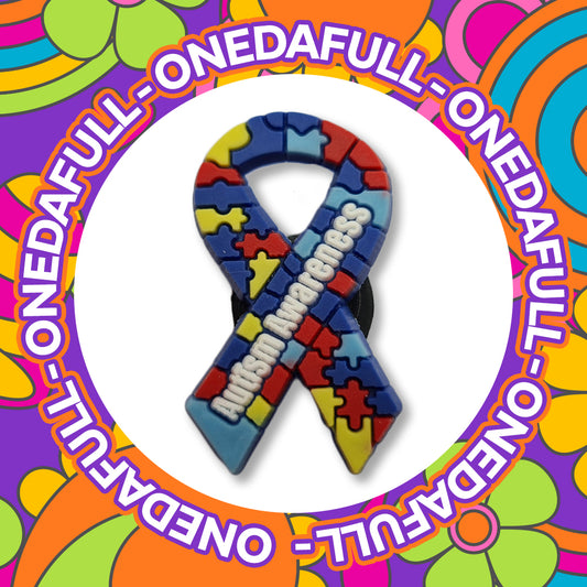 Super Cute Autism Awareness Badge With Rainbow Charm To Fit Crocs/Clogs