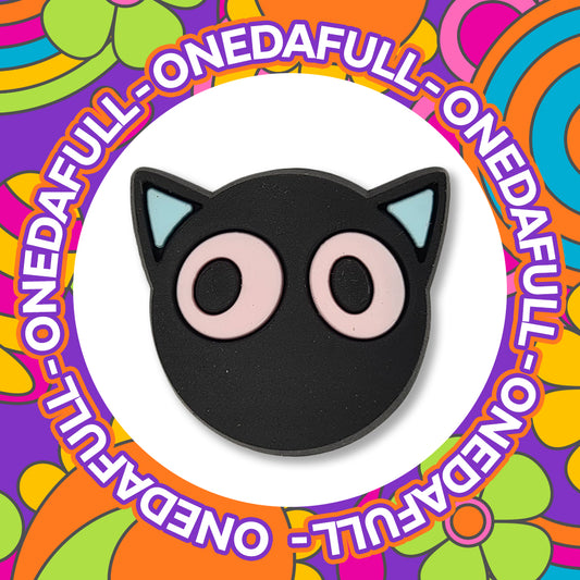 Spooky Black Cat Clog Charm
