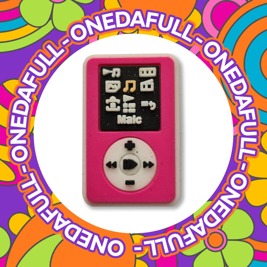 RETRO - Pink MP3 Player Oldskool Charm To Fit Crocs/Clogs - Music