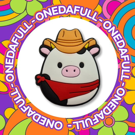 SUPER CUTE Cowboy Cow With Cowboy Hat Charm To Fit Crocs/Clogs - Funny