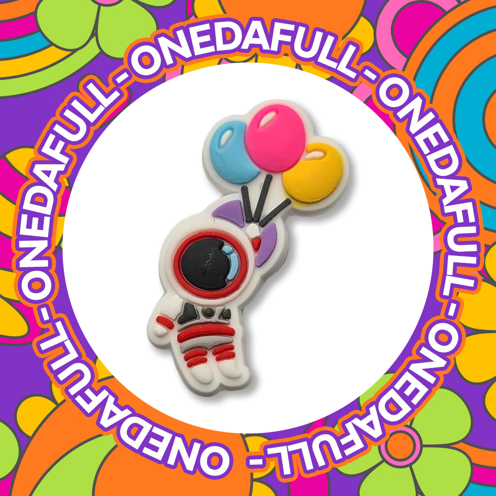 Astronaut Croc Charm: Baby Spaceman with Balloons