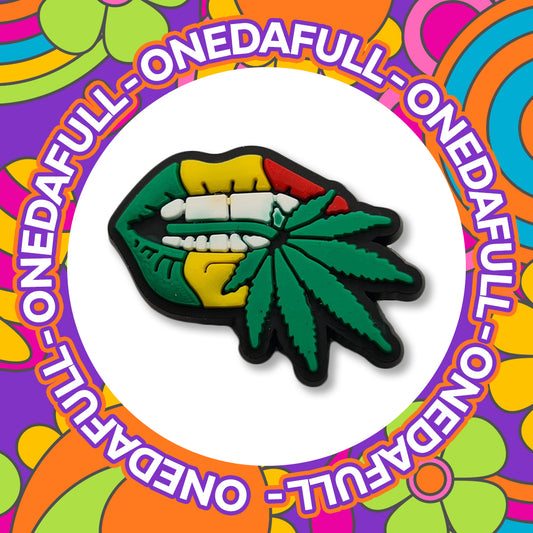 Stoner Lips with Leaf 3D Croc Charm