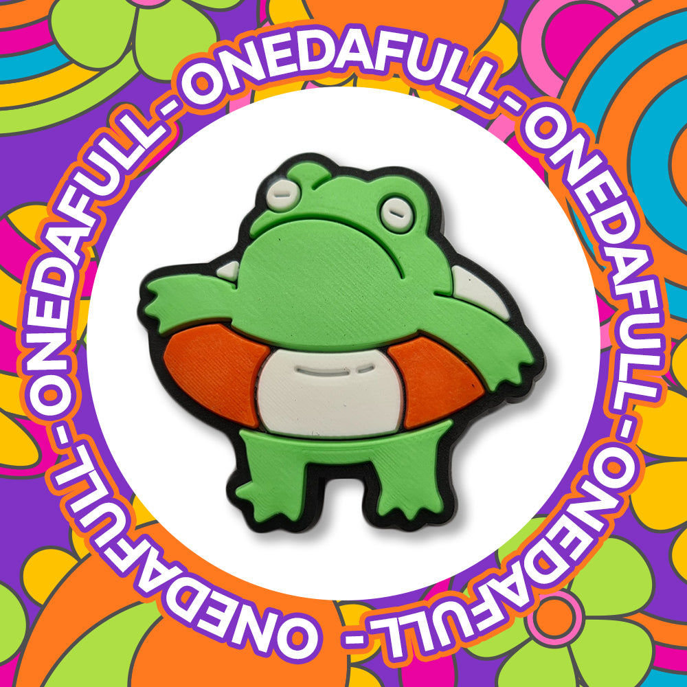 SUPER CUTE Grumpy Toad Floating Rubber Ring Charm To Fit Crocs/Clogs - FROG
