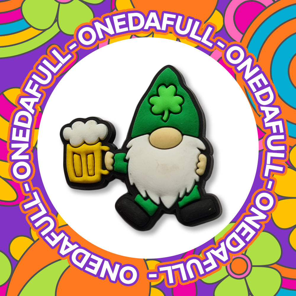Lucky Leprechaun Gonk Croc Charm: Irish Beer Gnome