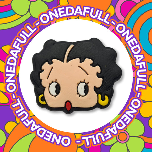 Betty Boop Face Croc Charm: 3D Cartoon Clog Shoe Decoration