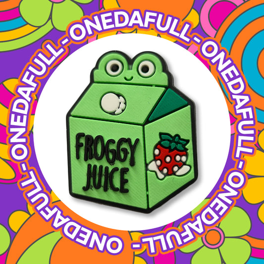 Super Cute Frog Juice Drink Carton Charm To Fit Crocs/Clogs - Animal Fruit